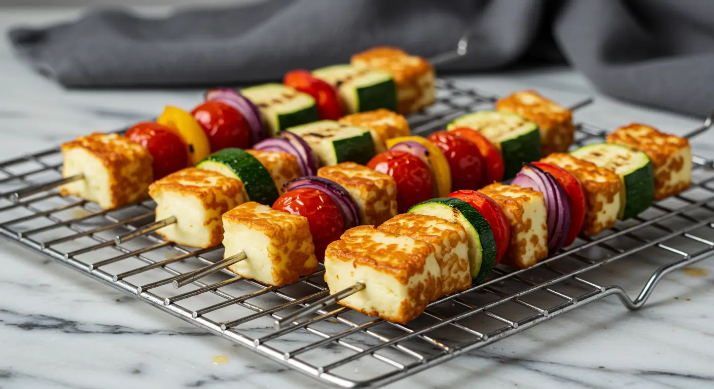 Halloumi and Vegetable Skewers