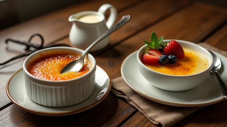 crème brûlée and custard